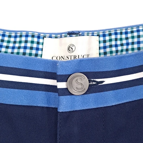 Con.Struct Men's Chino Pants Navy Blue Contrasting Waistband Stretch - Sz 48x30 - Picture 8 of 12